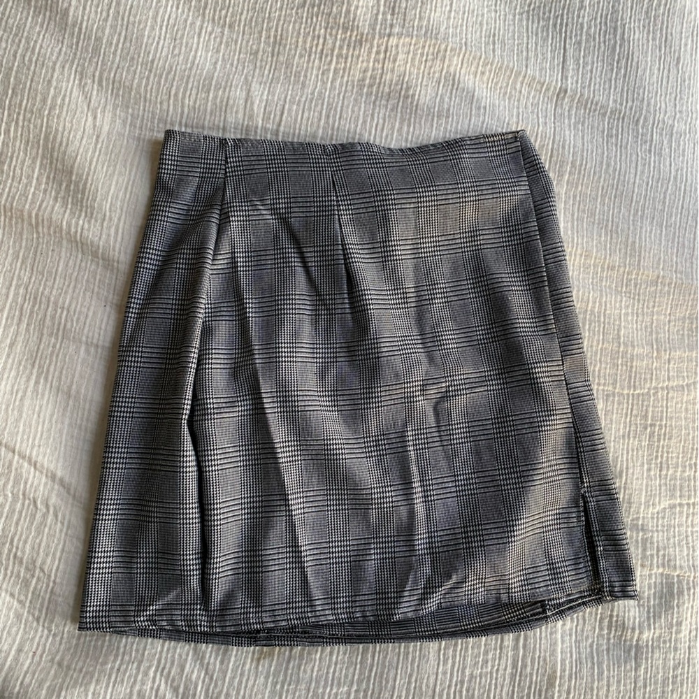Classic Gray Plaid Women's Skirt